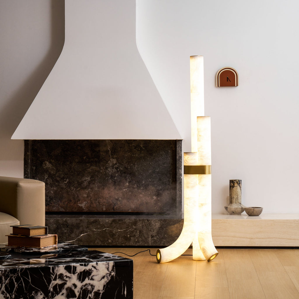 Lampadaire moderne Askild en Albâtre