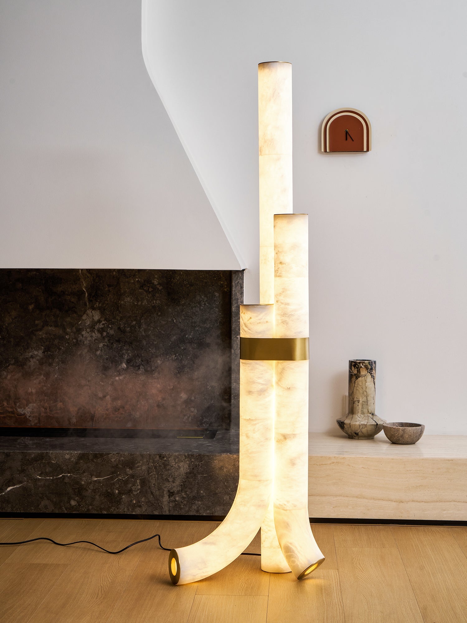 Lampadaire moderne Askild en Albâtre