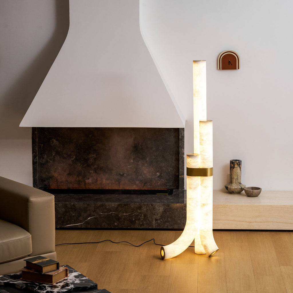 Lampadaire moderne Askild en Albâtre
