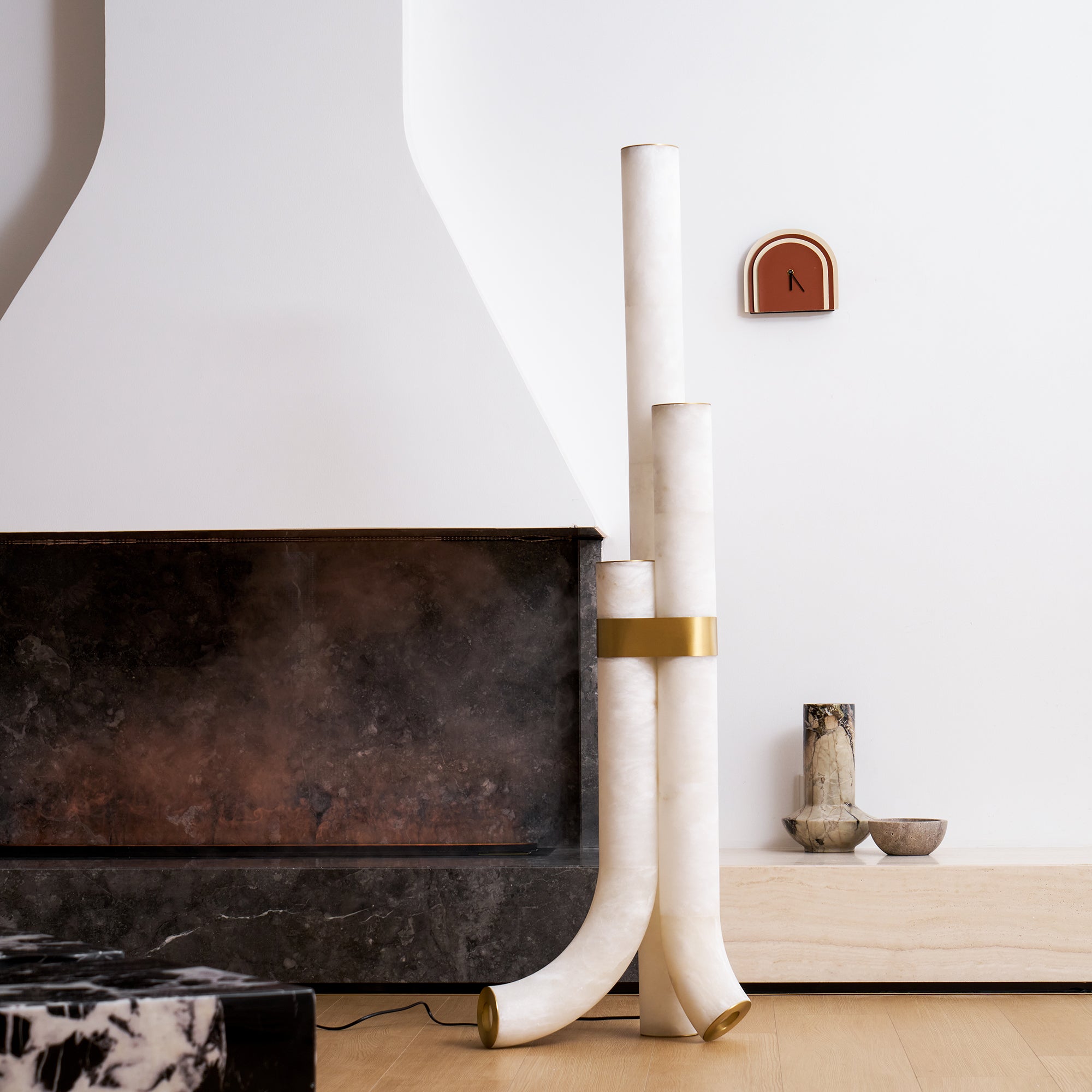 Lampadaire moderne Askild en Albâtre