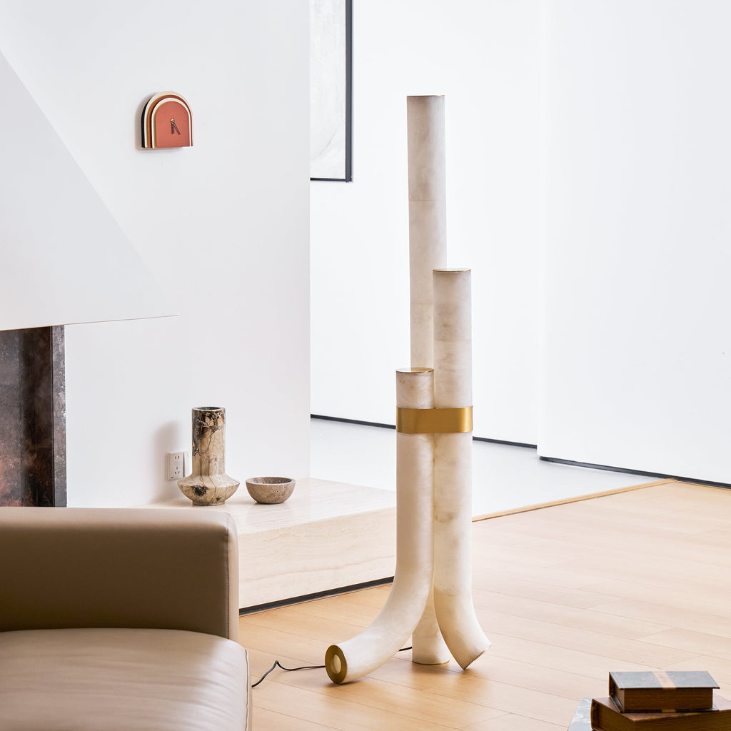 Lampadaire moderne Askild en Albâtre