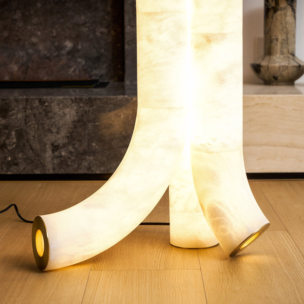 Lampadaire moderne Askild en Albâtre