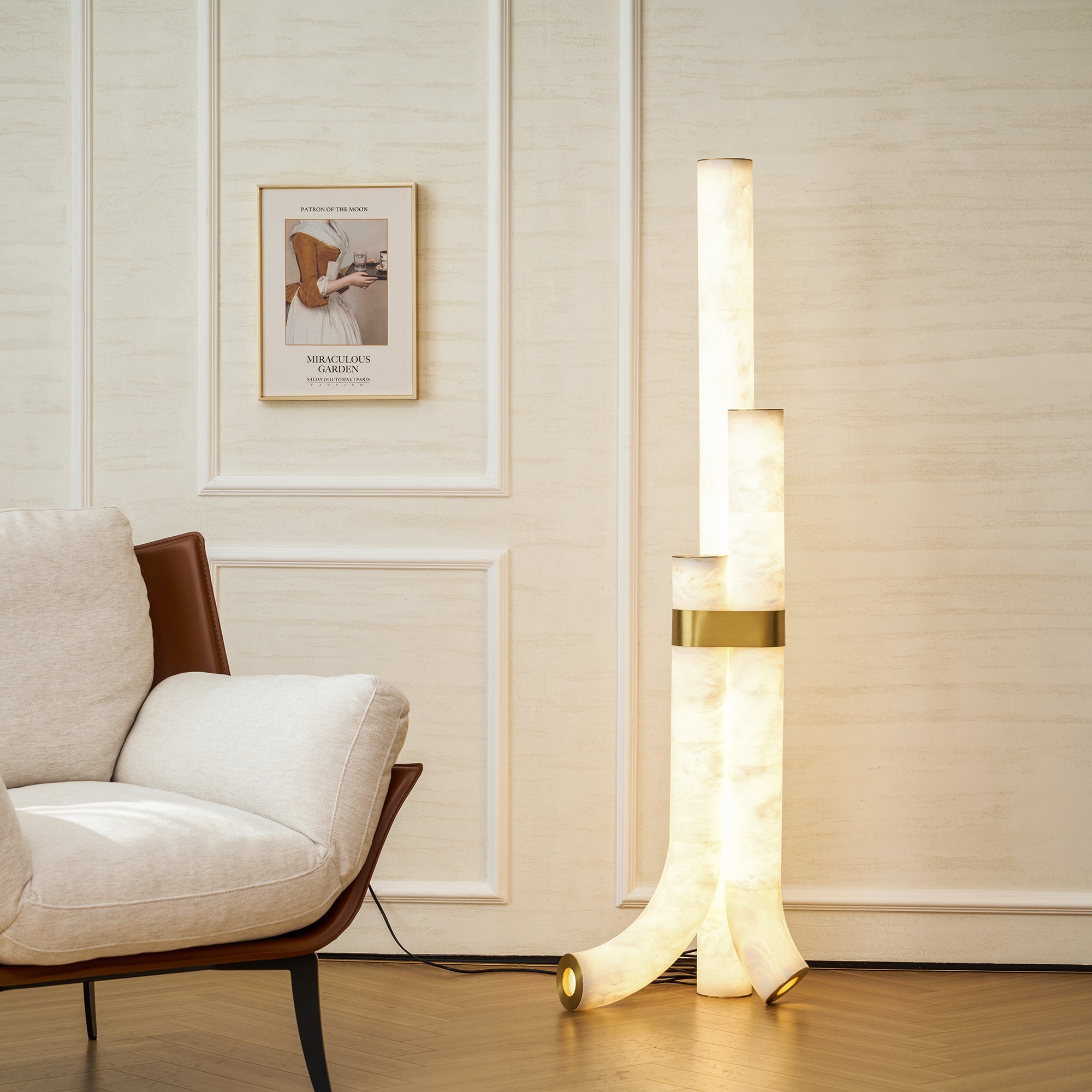 Lampadaire moderne Askild en Albâtre