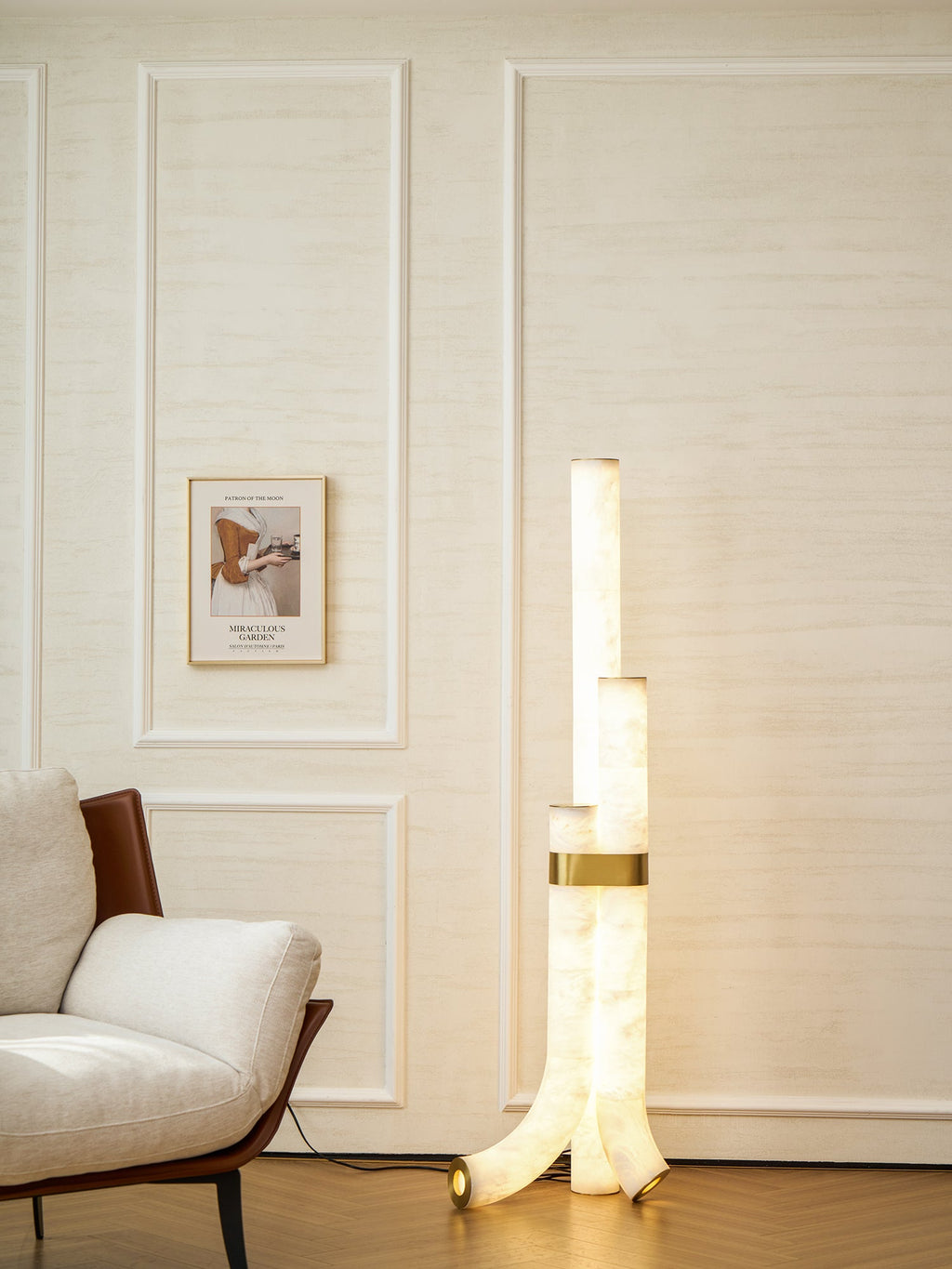 Lampadaire moderne Askild en Albâtre