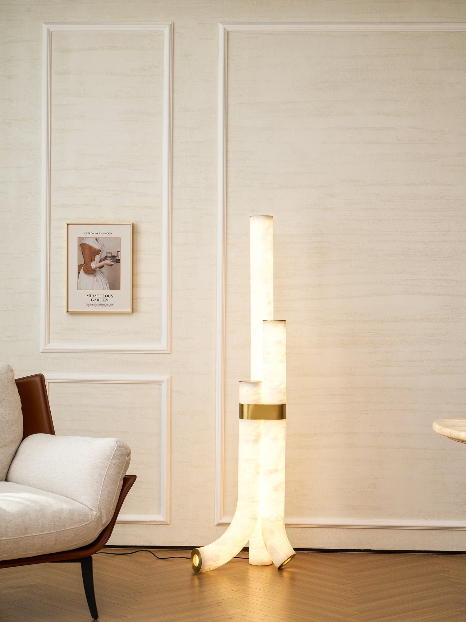 Lampadaire moderne Askild en Albâtre