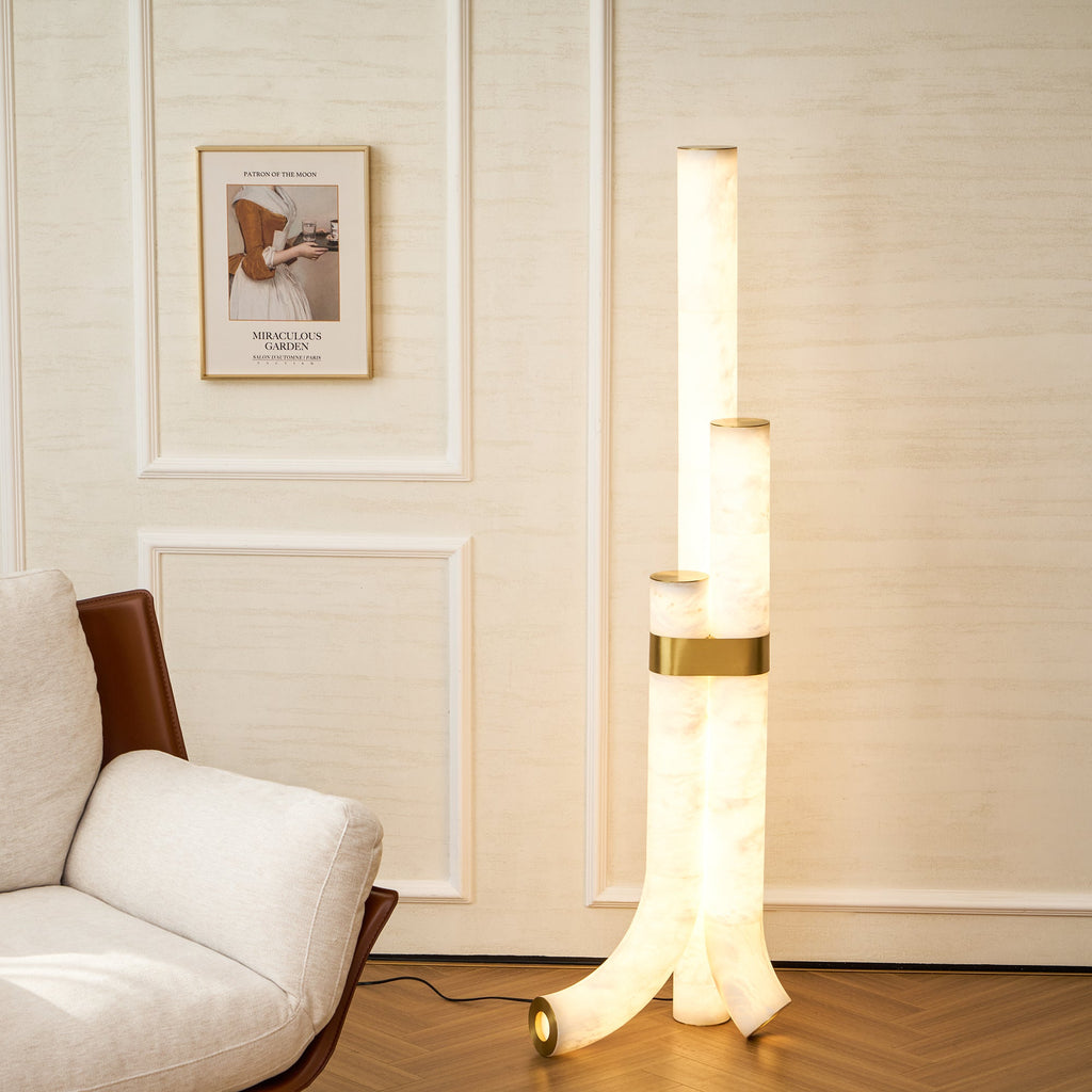 Lampadaire moderne Askild en Albâtre