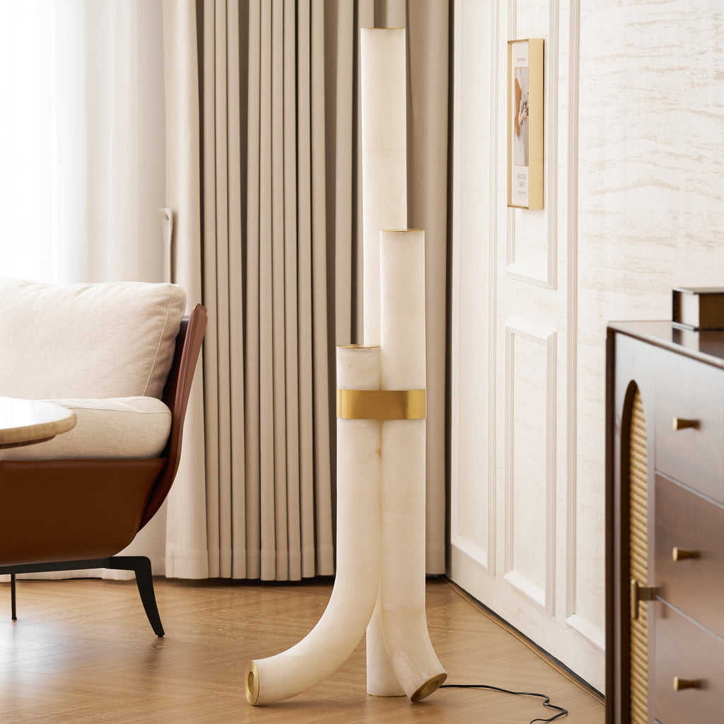Lampadaire moderne Askild en Albâtre