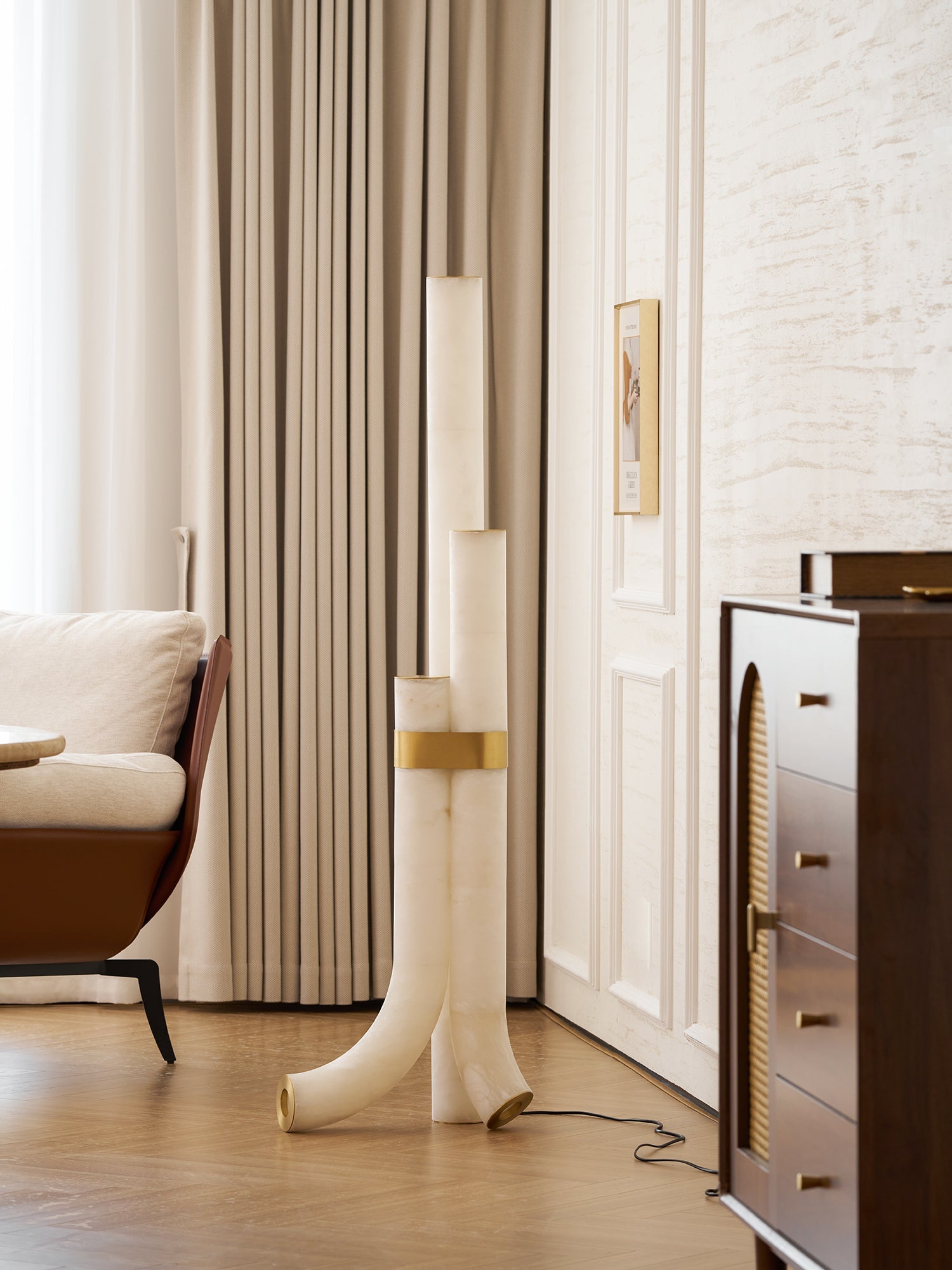 Lampadaire moderne Askild en Albâtre