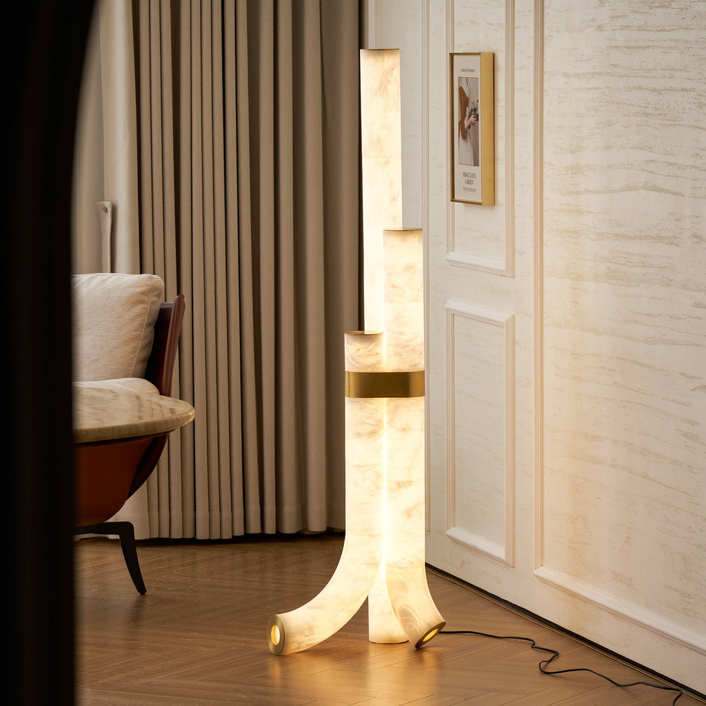Lampadaire moderne Askild en Albâtre