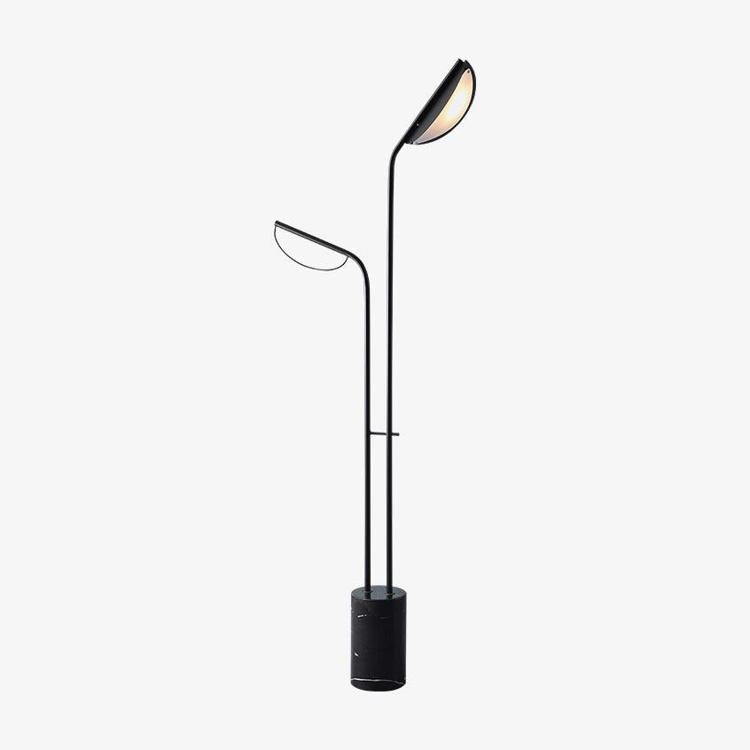 Lampadaire moderne Luca en Noir et noir marbre