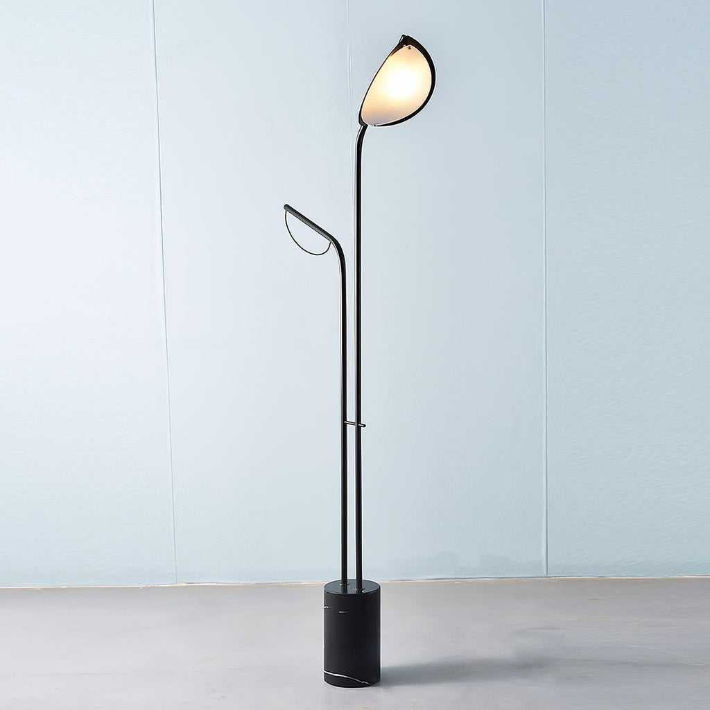 Lampadaire moderne Luca en Noir et noir marbre