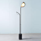 Lampadaire moderne Luca en Noir et noir marbre