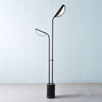 Lampadaire moderne Luca en Noir et noir marbre
