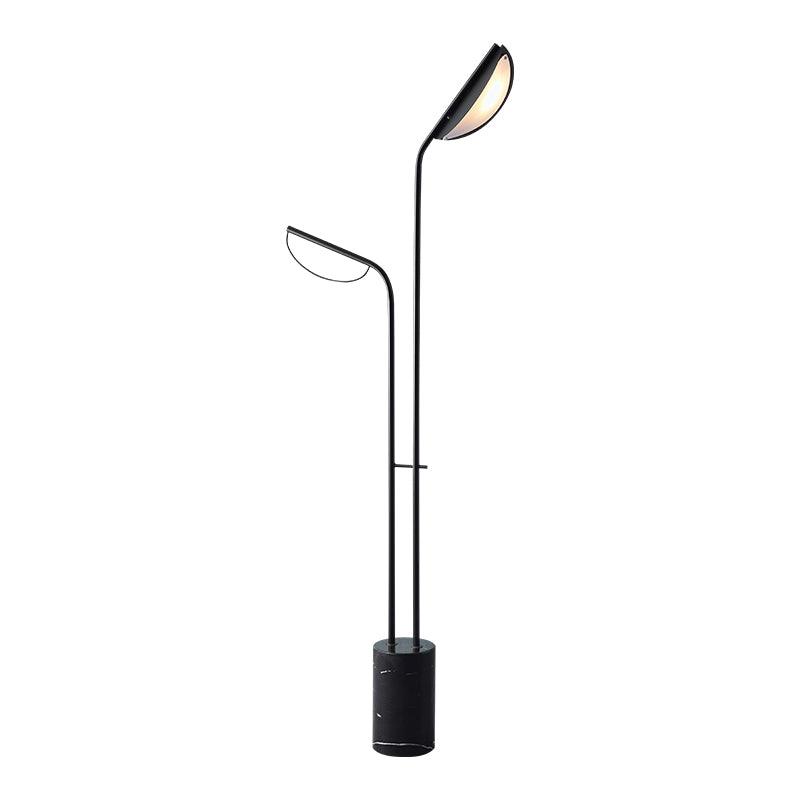Lampadaire moderne Luca en Noir et noir marbre