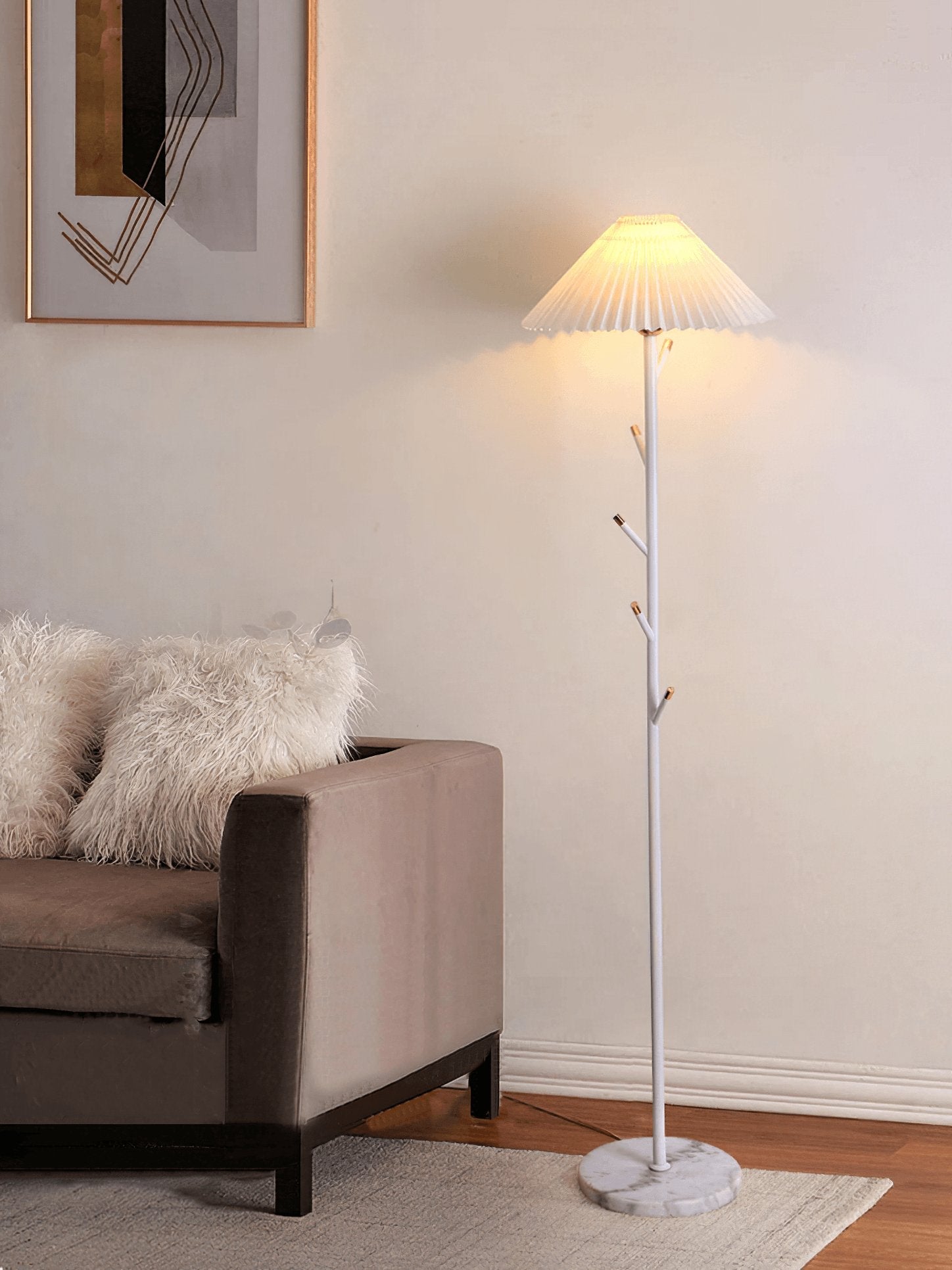 Lampadaire moderne Stav en Marbre Doré