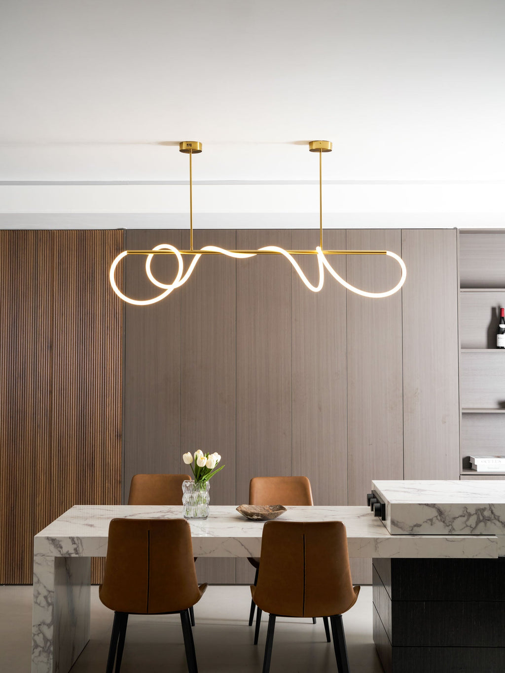 Lustre moderne Dagan en Métal Noir et blanc