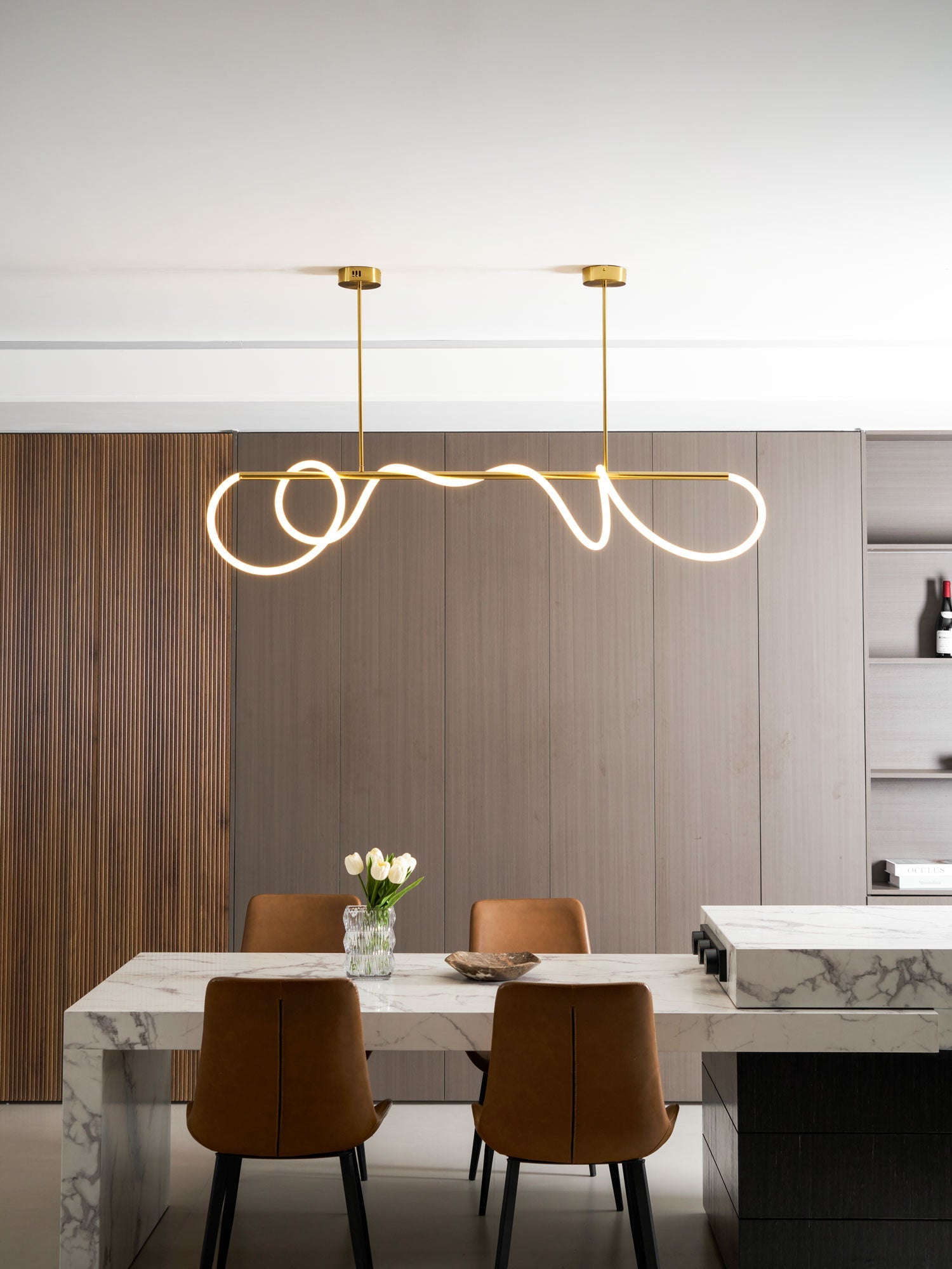 Lustre moderne Dagan en Métal Noir et blanc