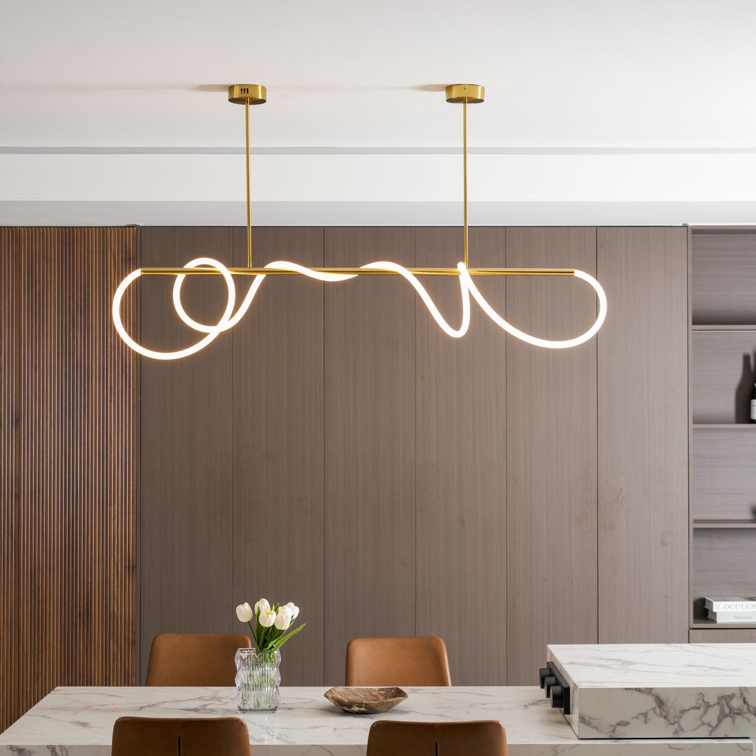 Lustre moderne Dagan en Métal Noir et blanc