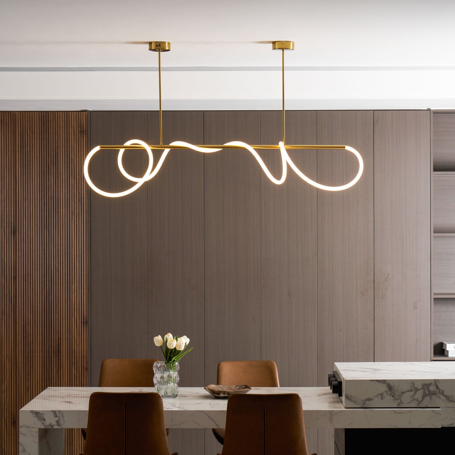 Lustre moderne Dagan en Métal Or et blanc