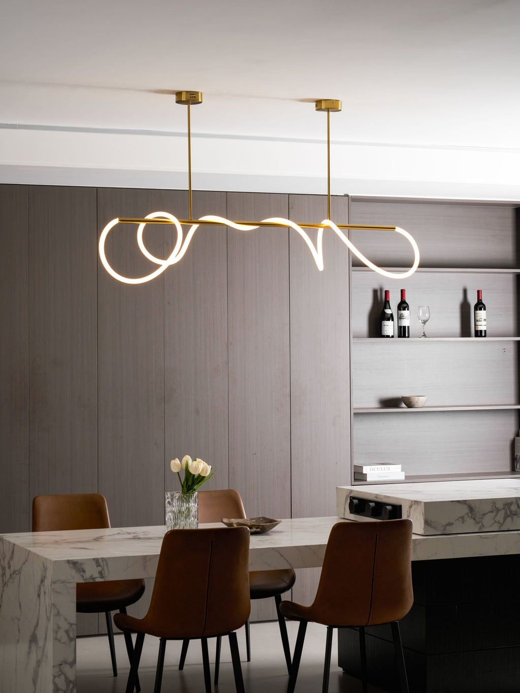 Lustre moderne Dagan en Métal Or et blanc