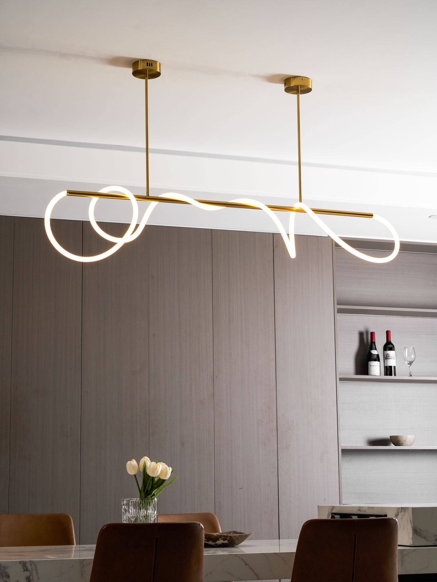 Lustre moderne Dagan en Métal Or et blanc