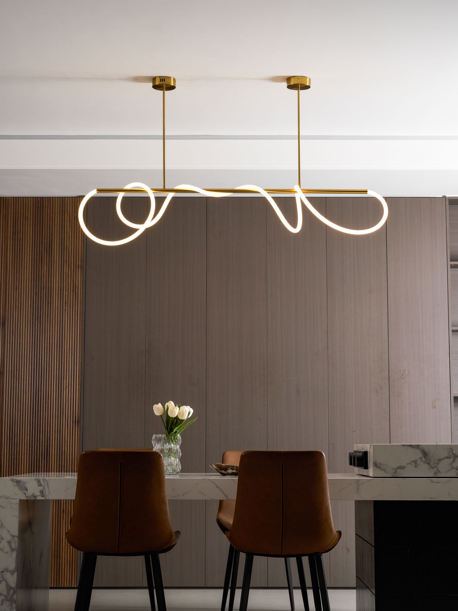 Lustre moderne Dagan en Métal Noir et blanc