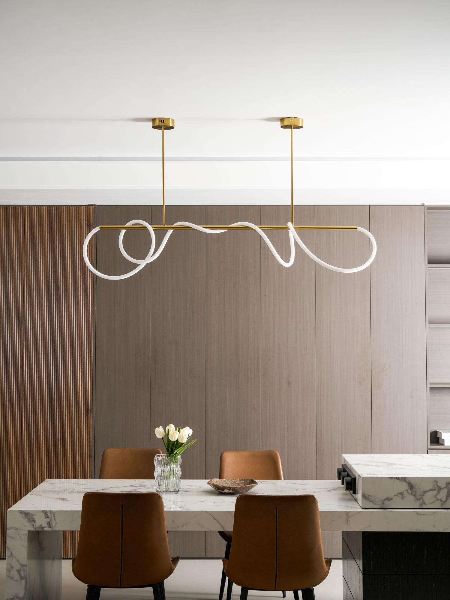 Lustre moderne Dagan en Métal Or et blanc