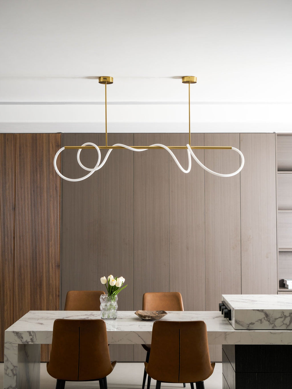 Lustre moderne Dagan en Métal Noir et blanc