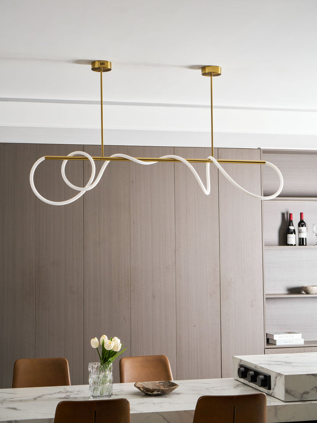 Lustre moderne Dagan en Métal Noir et blanc