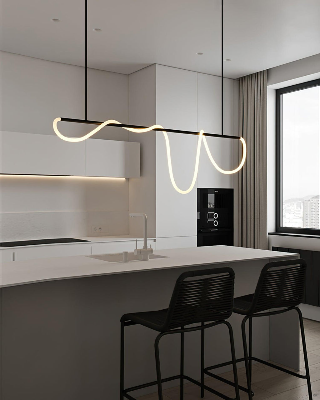 Lustre moderne Dagan en Métal Or et blanc