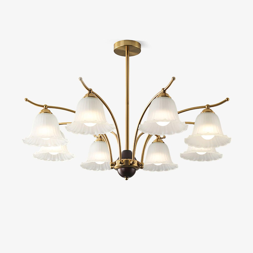 Lustre moderne Dame en Albâtre Laiton et dépoli blanc