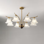 Lustre moderne Dame en Albâtre Laiton et dépoli blanc