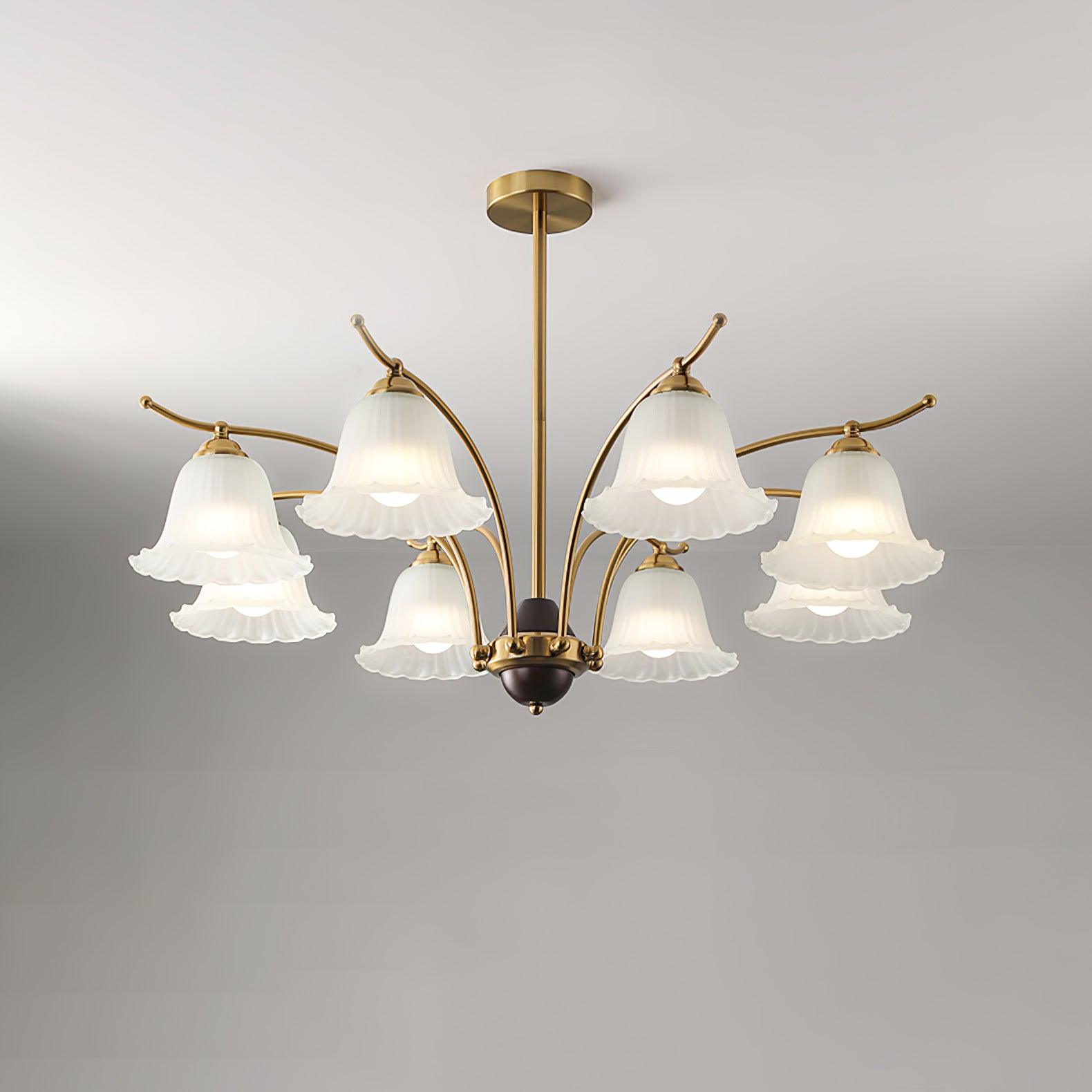 Lustre moderne Dame en Albâtre Laiton et dépoli blanc