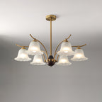 Lustre moderne Dame en Albâtre Laiton et dépoli blanc