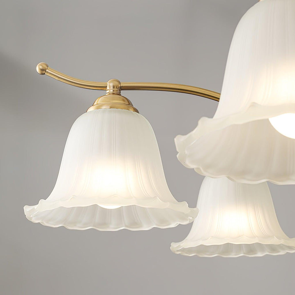 Lustre moderne Dame en Albâtre Laiton et dépoli blanc