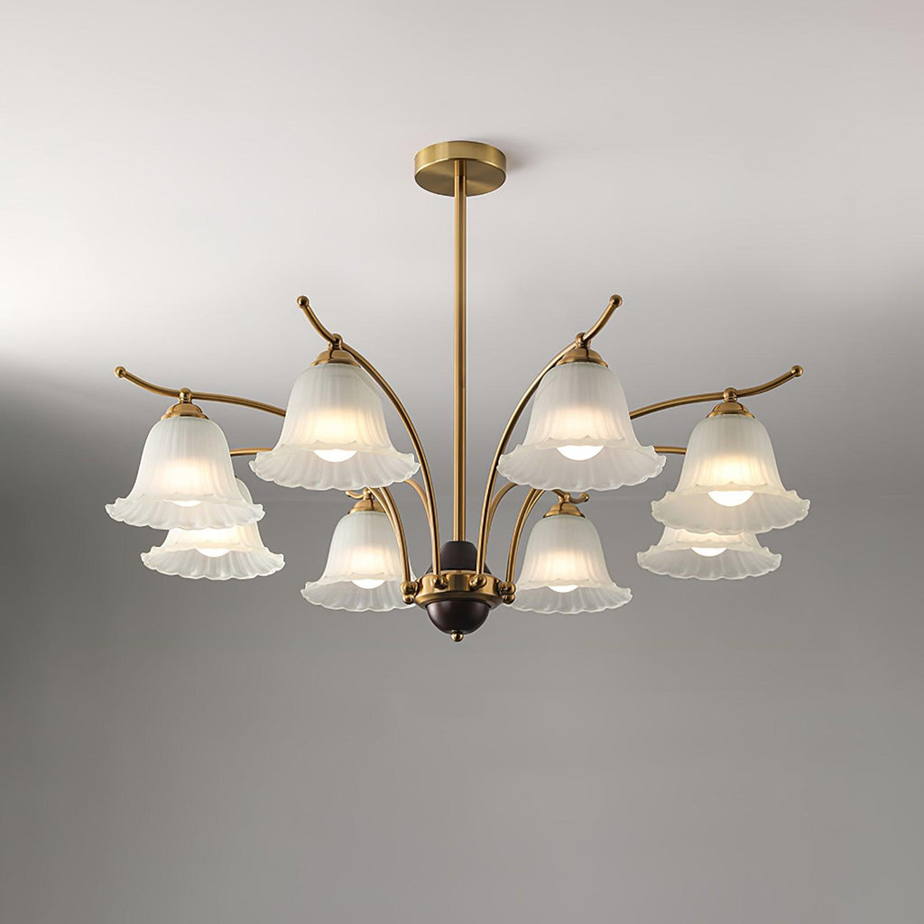 Lustre moderne Dame en Albâtre Laiton et dépoli blanc