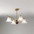 Lustre moderne Dame en Albâtre Laiton et dépoli blanc