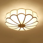 Plafonnier art déco Martti en verre Laiton et blanc
