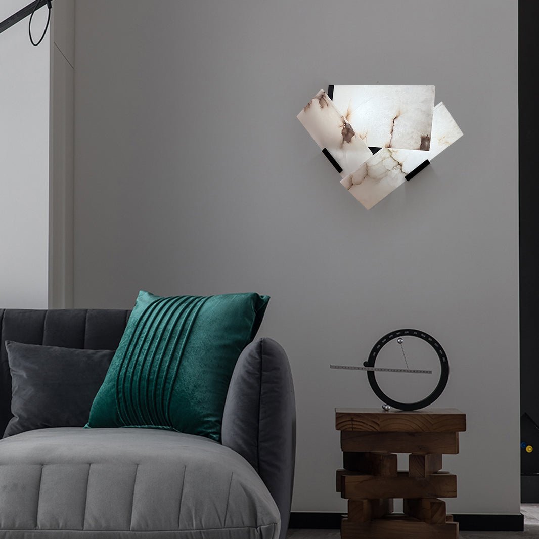 Applique murale moderne Didrek en Albâtre Blanc