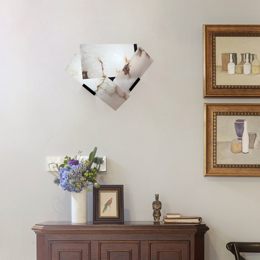 Applique murale moderne Didrek en Albâtre Blanc