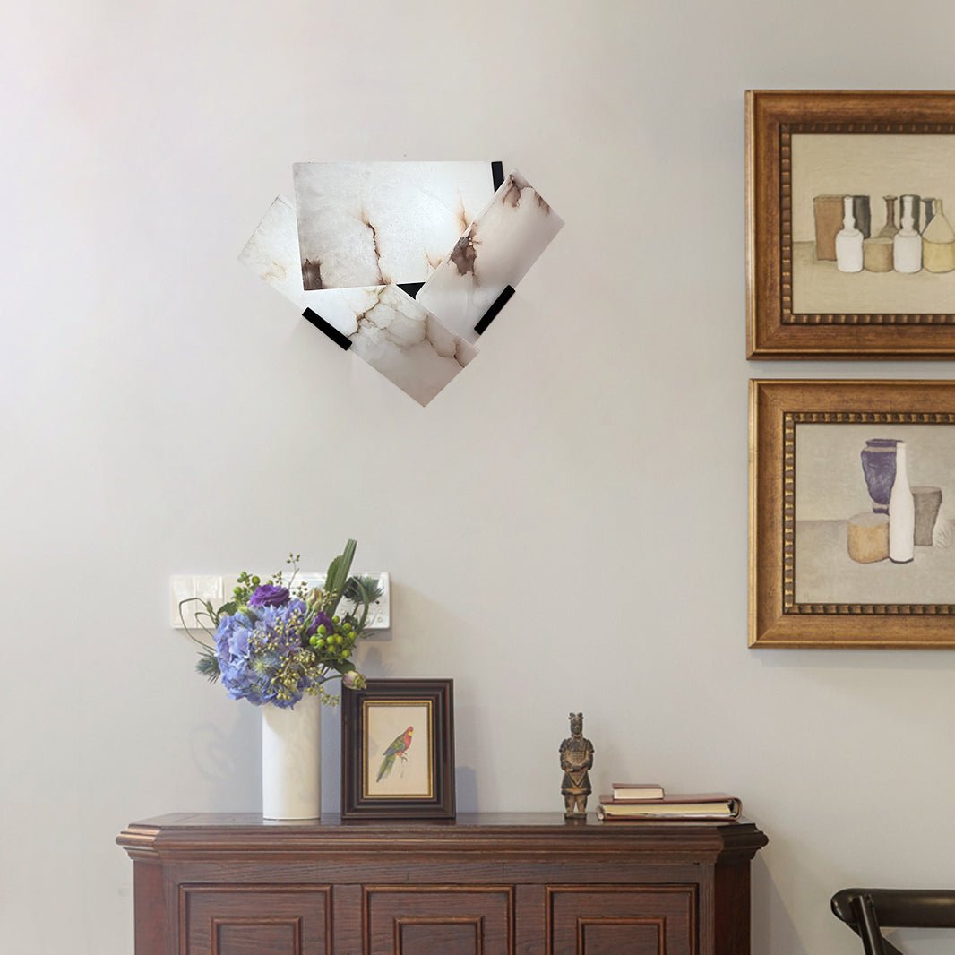 Applique murale moderne Didrek en Albâtre Blanc