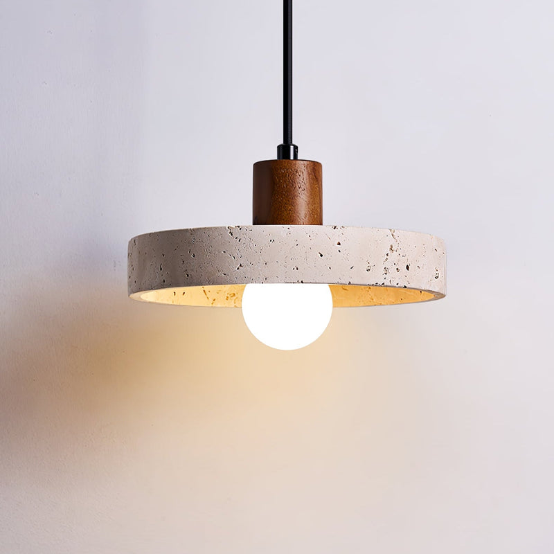 Suspension moderne Archie en Travertin jaune