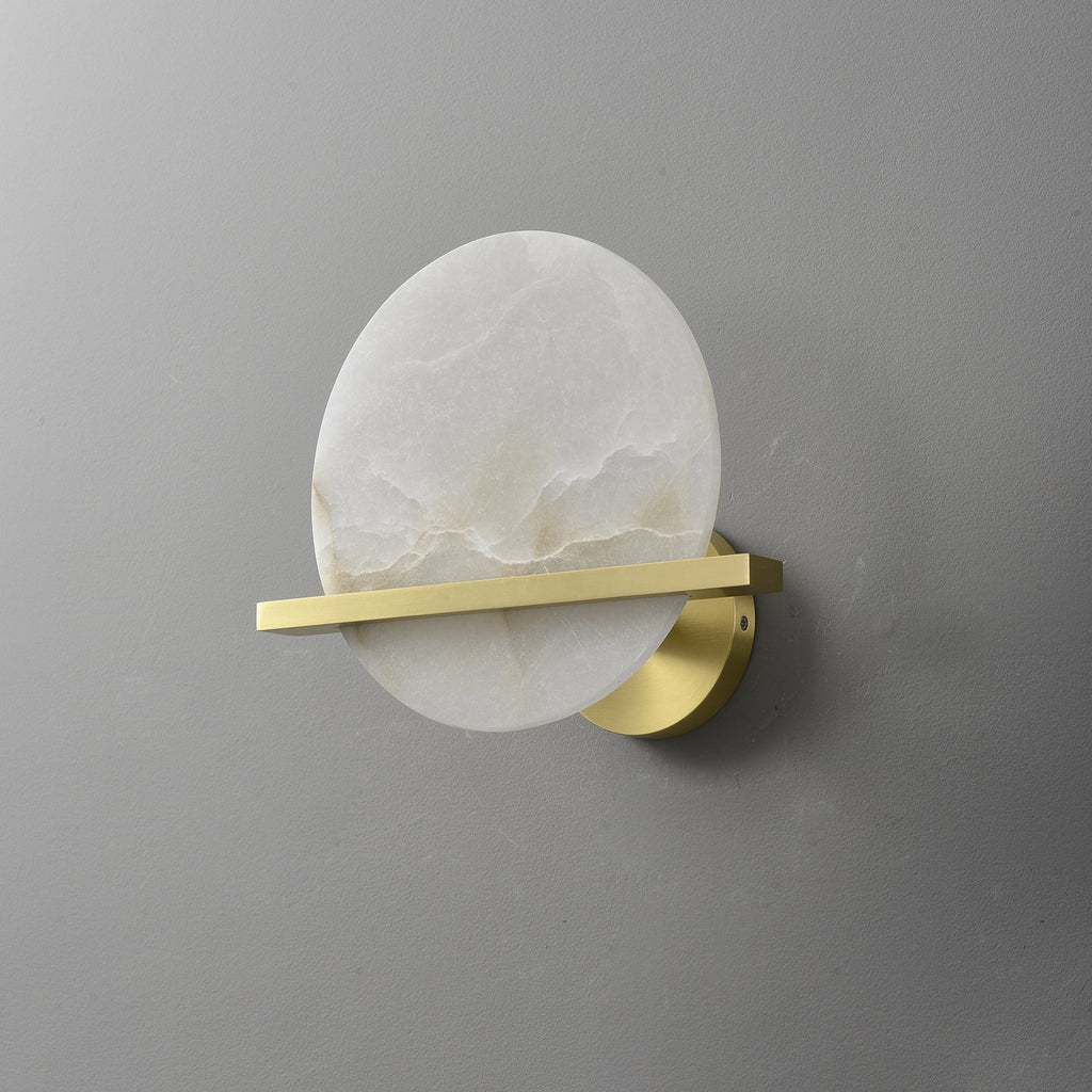 Applique murale moderne Arn en Albâtre Laiton et blanc