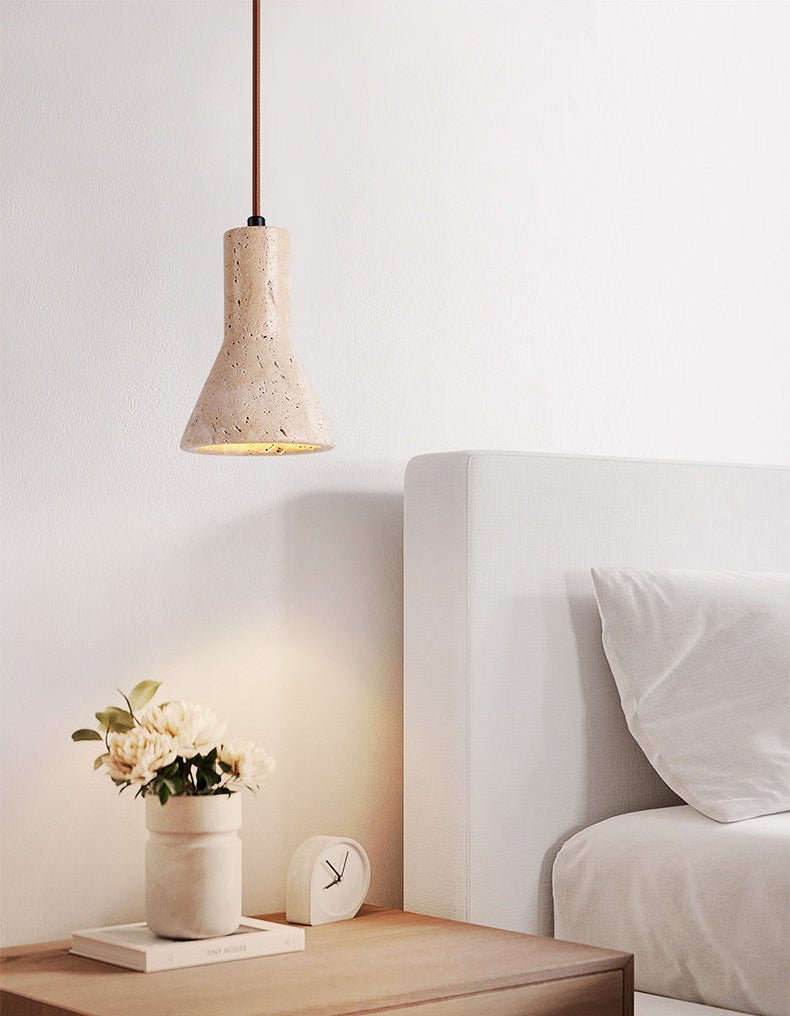 Suspension moderne Ensio en Travertin jaune