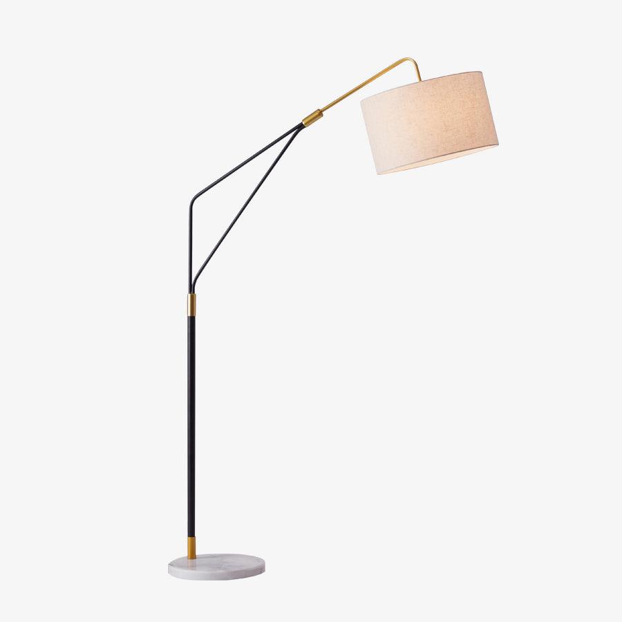 Lampadaire moderne Gudvar en Fer, Métal, Tissu, Marbre Noir et blanc