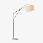Lampadaire moderne Gudvar en Fer, Métal, Tissu, Marbre Noir et blanc