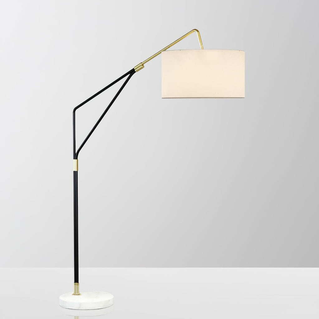 Lampadaire moderne Gudvar en Fer, Métal, Tissu, Marbre Noir et blanc
