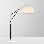 Lampadaire moderne Gudvar en Fer, Métal, Tissu, Marbre Noir et blanc