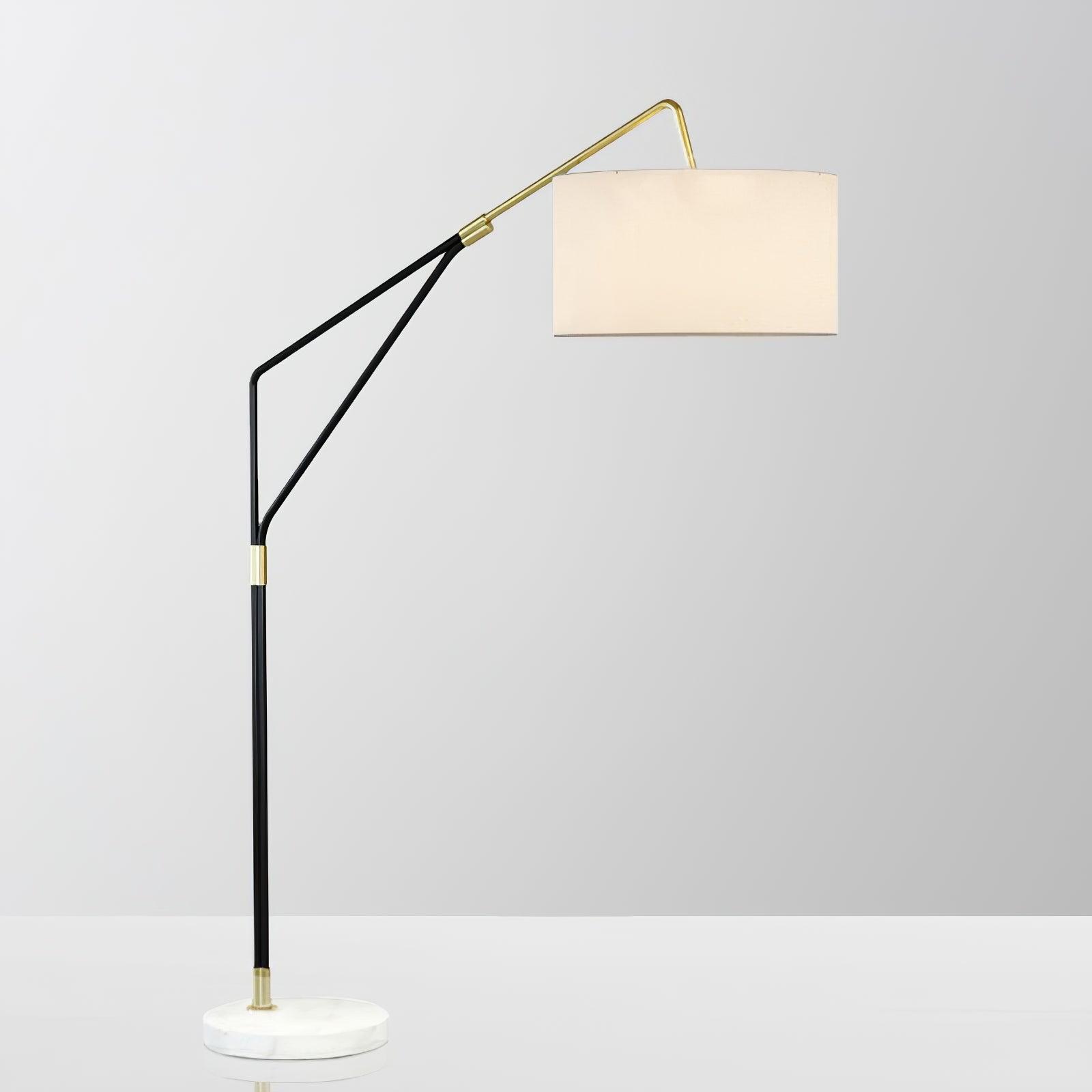 Lampadaire moderne Gudvar en Fer, Métal, Tissu, Marbre Noir et blanc