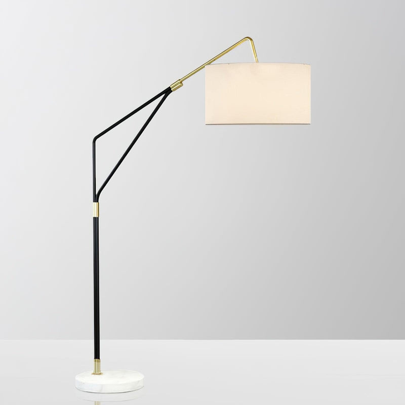 Lampadaire moderne Gudvar en Fer, Métal, Tissu, Marbre Noir et blanc